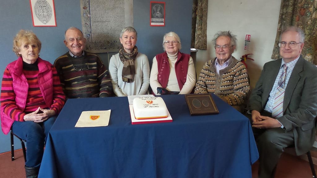 Members of the committee marking the anniversary of the signing of the College Statutes on the 14th January 1447